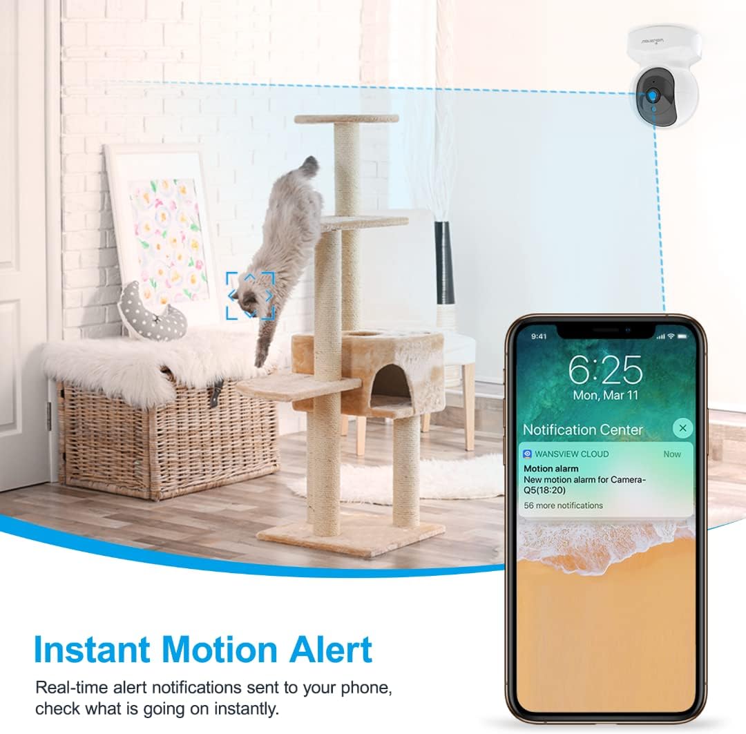 Thumbnail 5 de wansview Q5 2K Indoor Pet Camera with Pan/Tilt