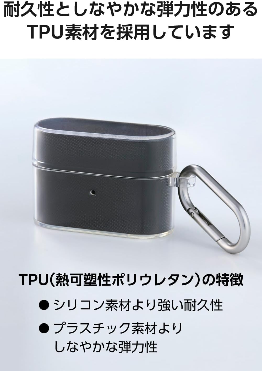 Detalle 2 de エレコム TWS-SO262UCCR WF-1000XM6用ソフトケース 透明TPU・カラビナ付き