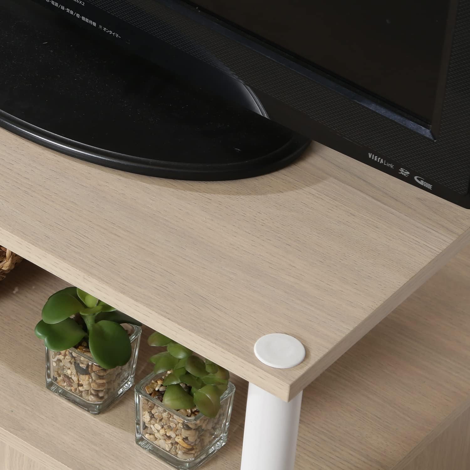Detalle de 不二貿易 97528 テレビ台 幅60cm ホワイトウォッシュ 木目調・扉収納付き