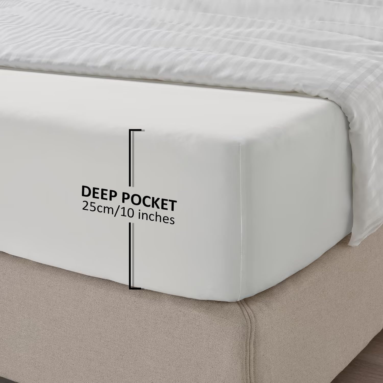 Thumbnail 1 de My home store Double Fitted Sheet 25 cm