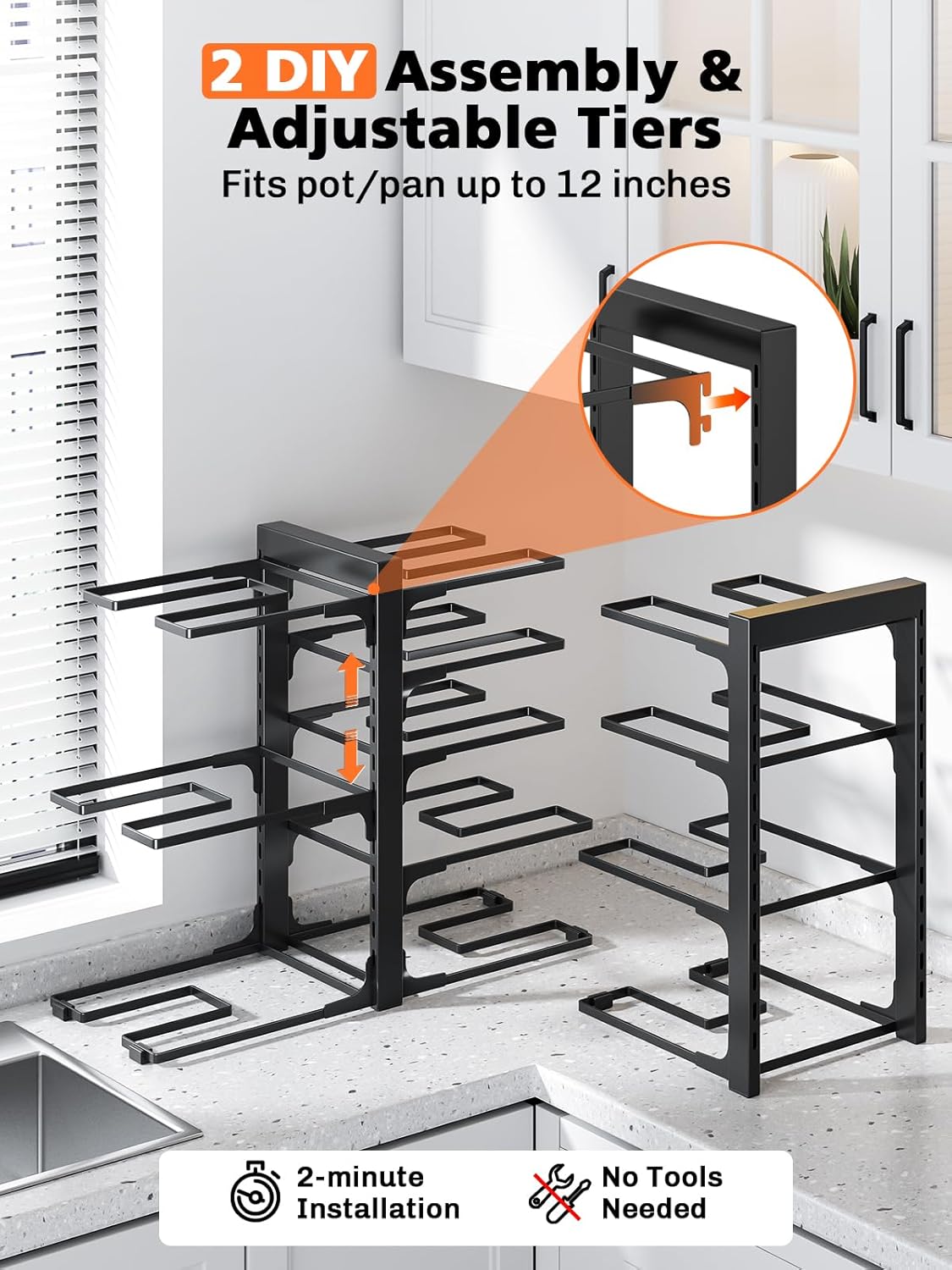 Detalle de MUDEELA Pots and Pans Organizer, 8-Tier