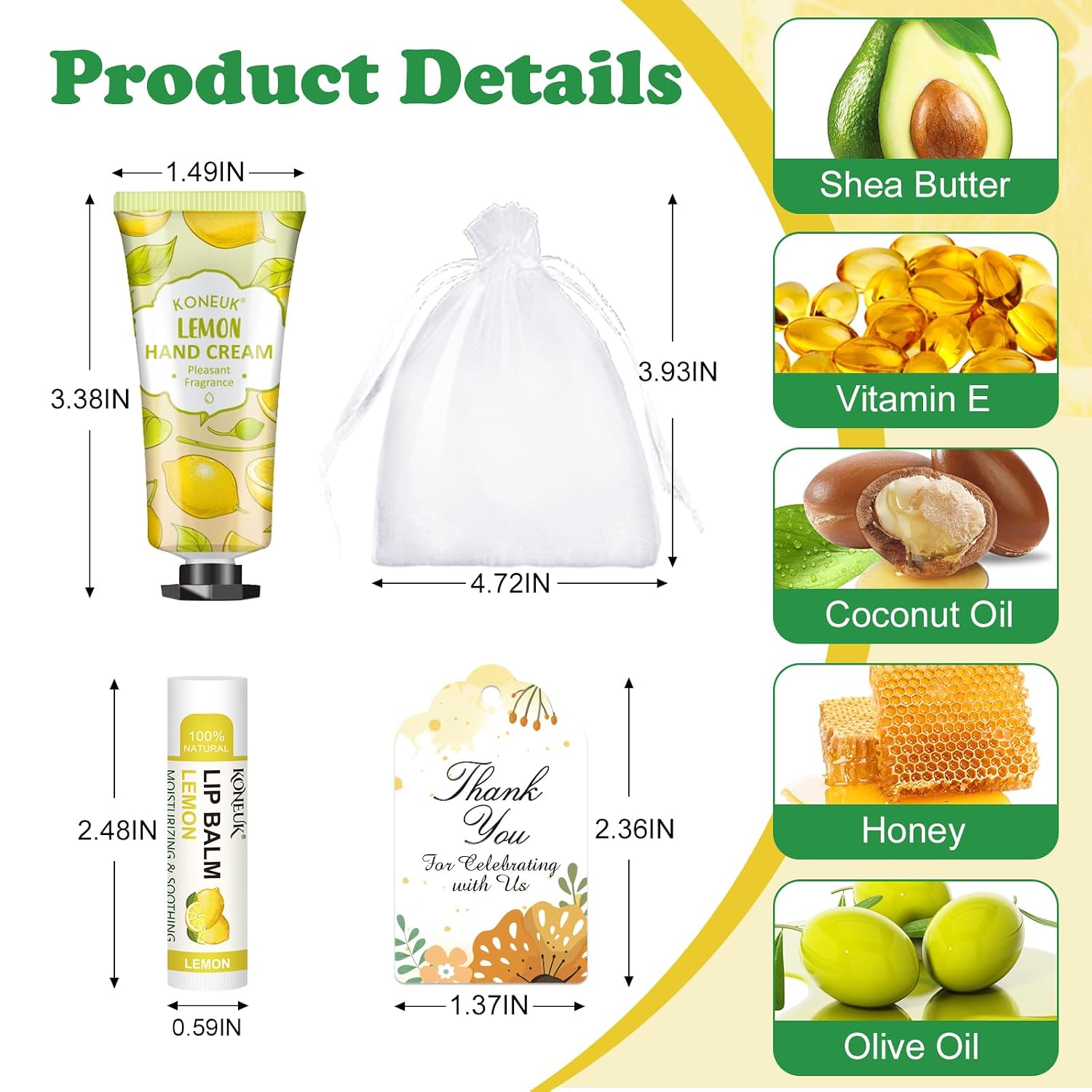 Detalle de KONEUK 36-Pack Hand Cream and Lip Balm Bulk Gift Sets for Easter Baskets, Teachers, Nurses, and More