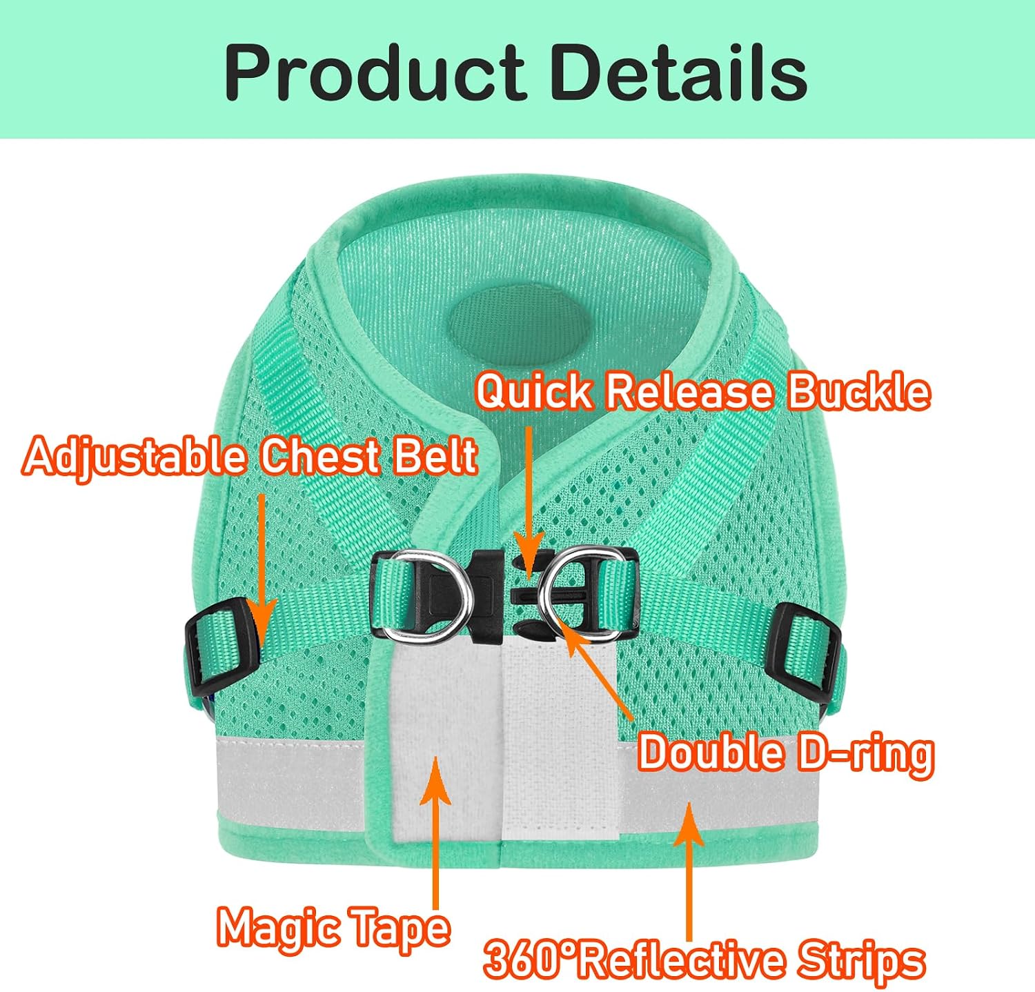 Detalle de Cat Harness and Leash Set, Soft Mesh