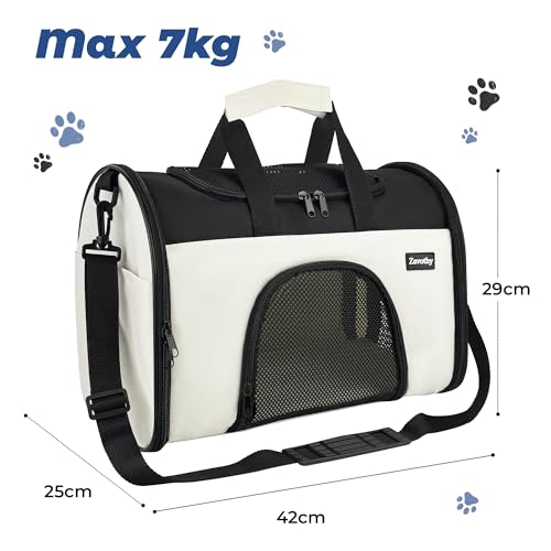 Detalle 2 de Zavothy sac de transport pliable pour chat et chien, respirant, taille S beige
