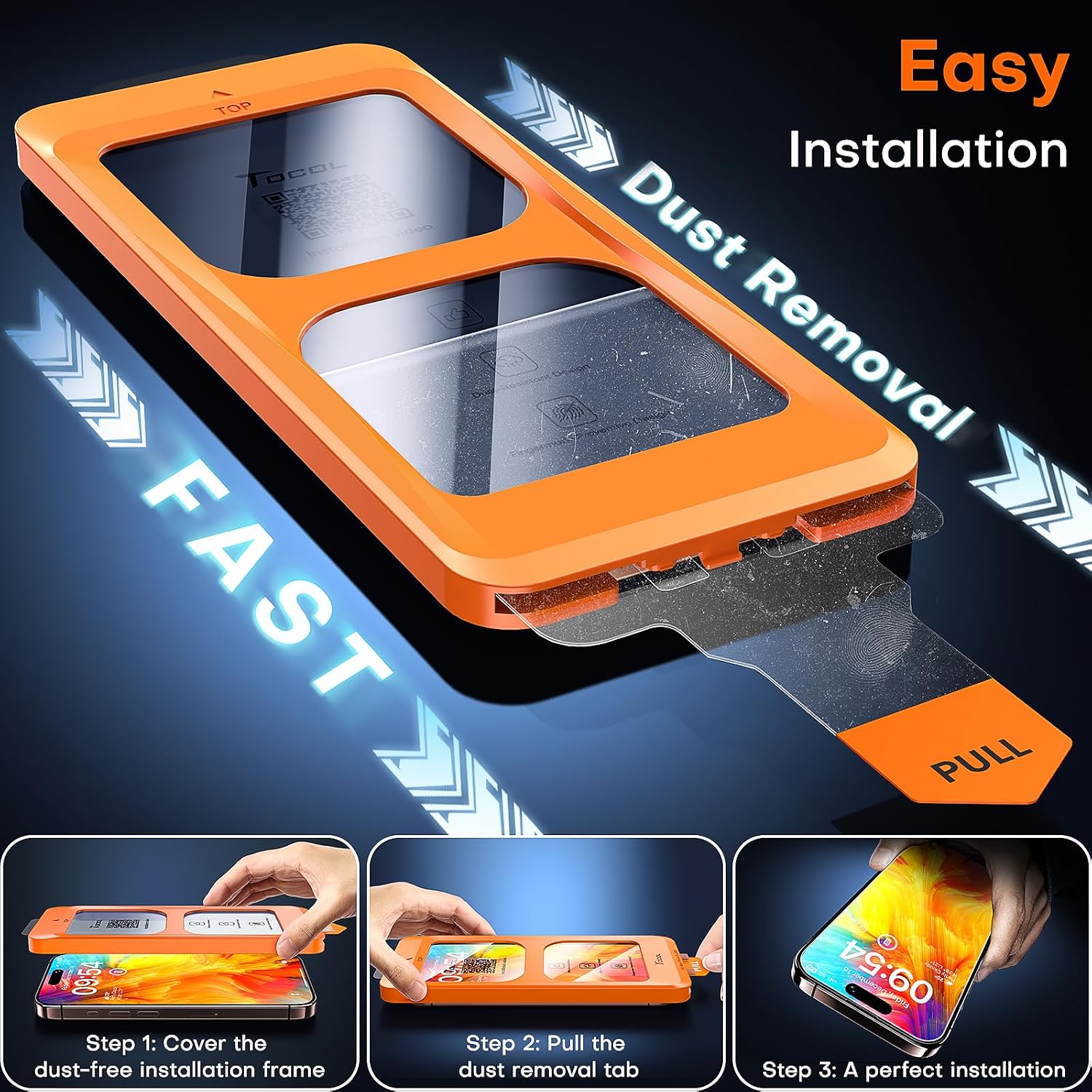 Detalle de TOCOL iPhone 16 Pro Screen Protector 2-pack