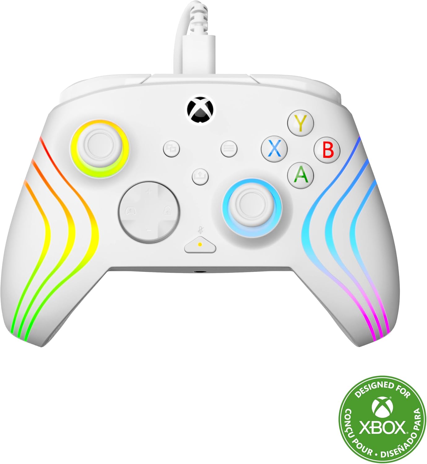 Detalle de Turtle Beach Afterglow Wave Controller Blanc, maquette de jeu RGB pour Xbox Series XS, Xbox One et Windows ⚙