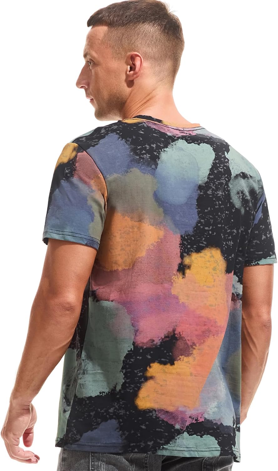 Thumbnail 3 de USALL Herren Sommer Druck T-Shirt Ice Silk 95%