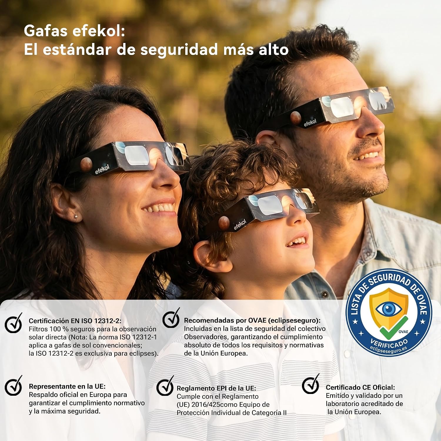 Thumbnail 2 de efekol 12/25/50 Gafas Eclipse Solar Homologadas CE EN ISO 12312-2