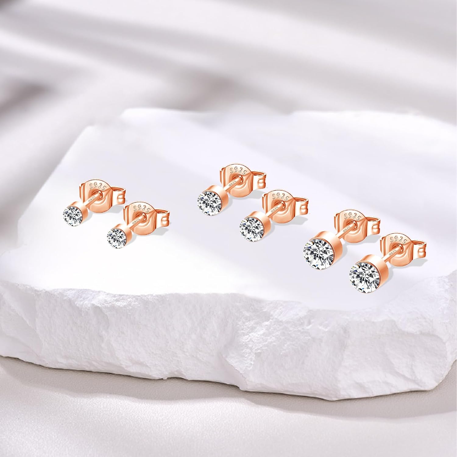 Detalle 1 de HUABOLA CALYN 925 Silber Ohrstecker 2–4mm