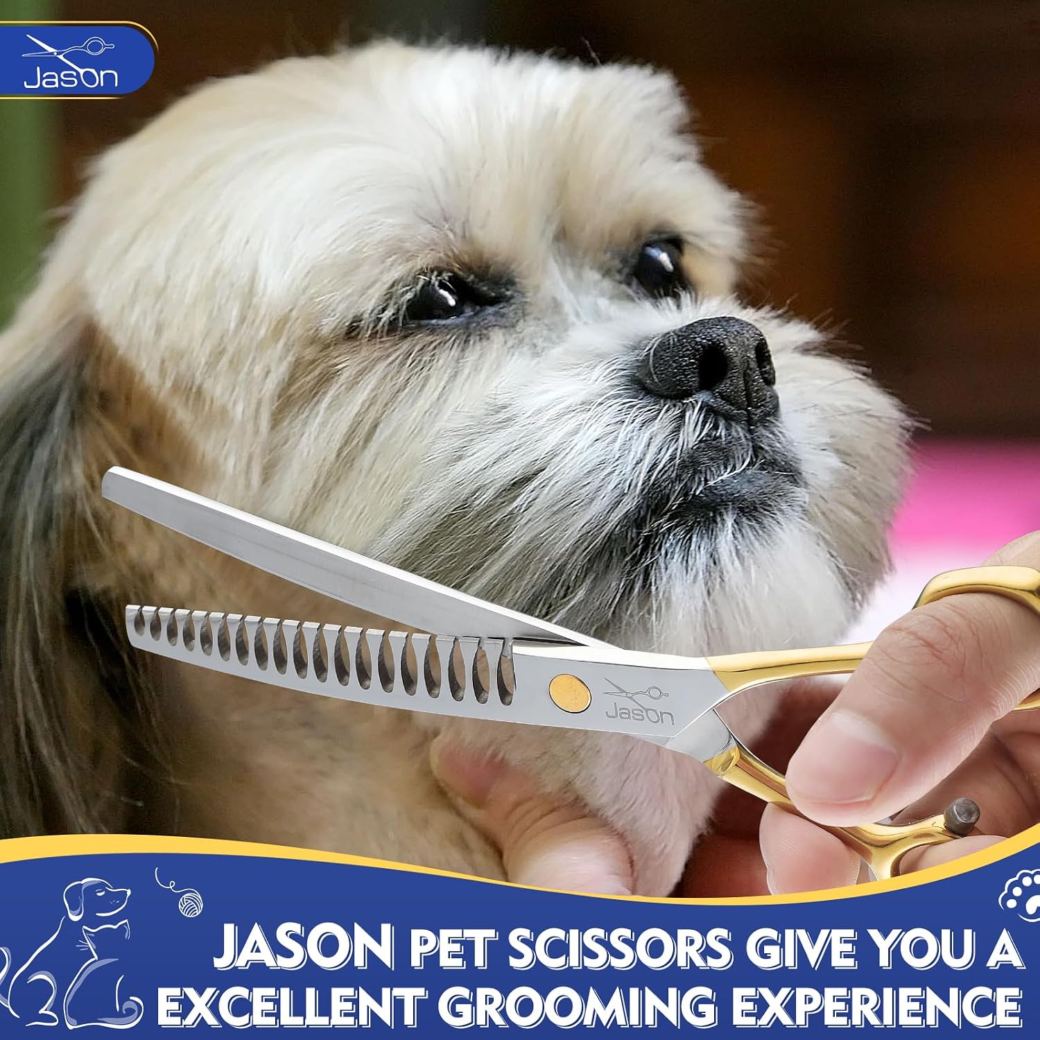 Detalle 2 de JASON Tijeras Curvadas para Perros 7.5 pulgadas