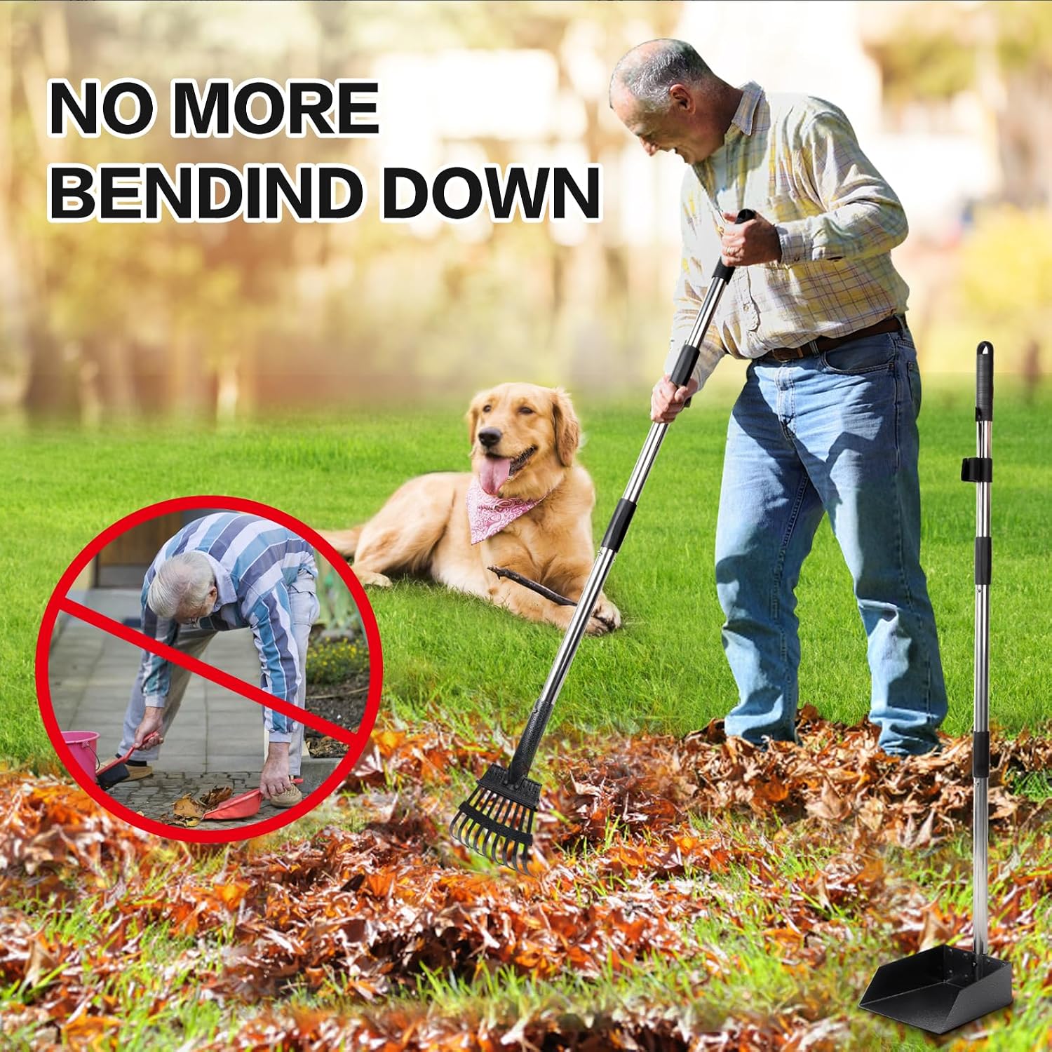 Detalle 2 de THRISEED Dog Pooper Scooper Set, stainless steel