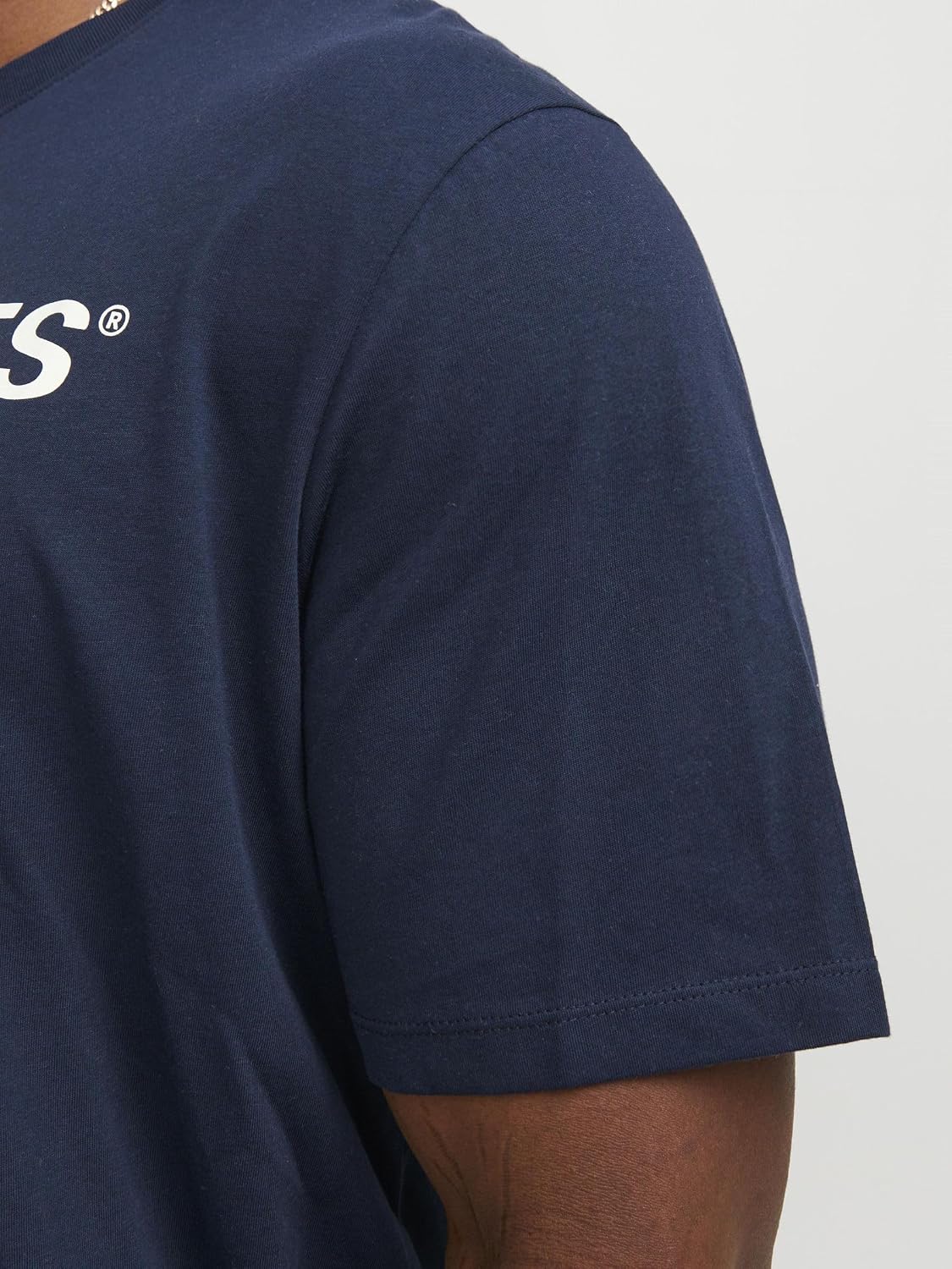 Thumbnail 6 de Jack & Jones Pack 2 T-Shirts Grande Taille Col Rond Imprimer Design Logo Surdimensionné – Bleu Marine, XXL