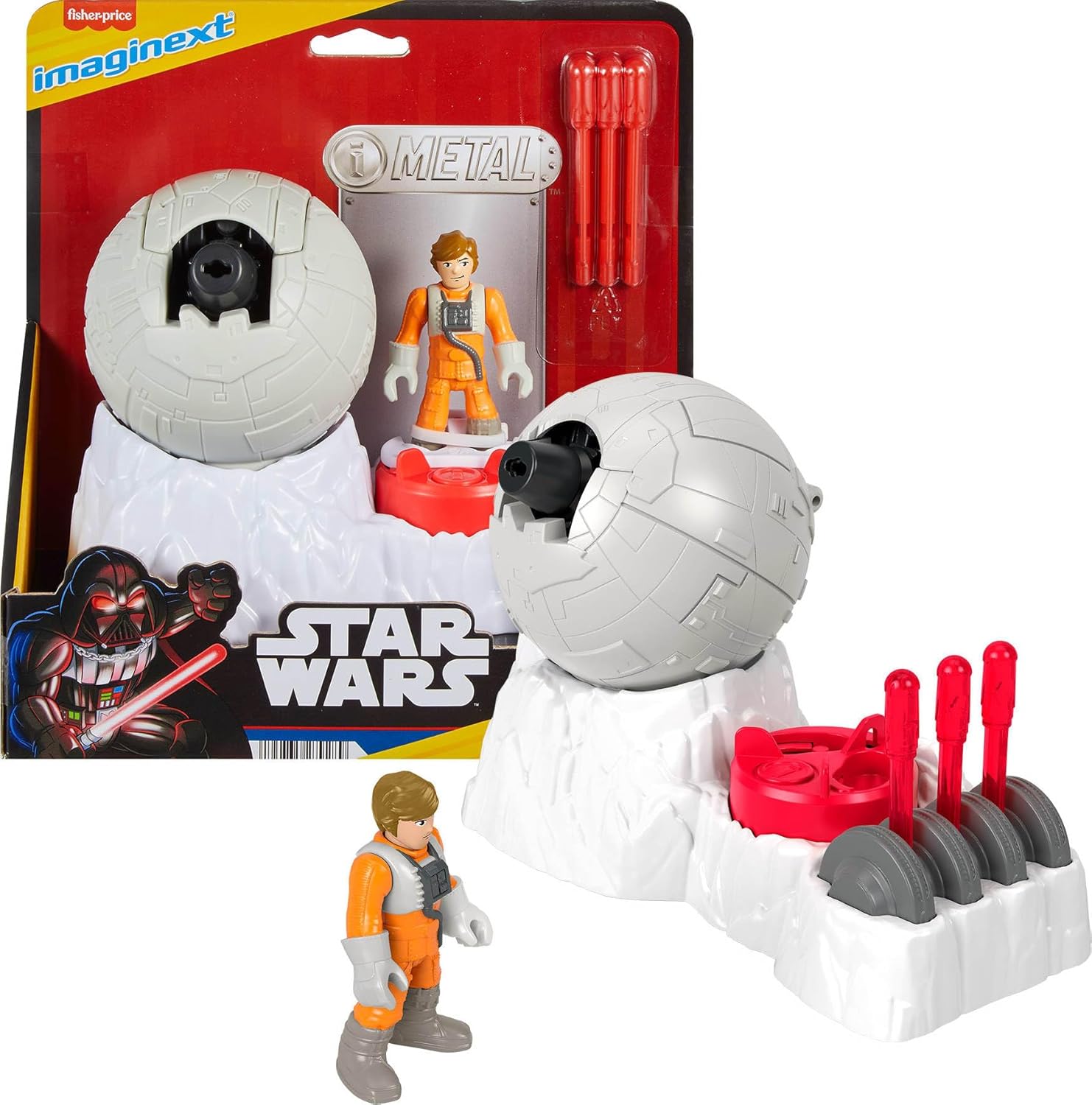 Thumbnail 5 de Fisher-Price Imaginext Star Wars Rebel Base Cannone Launcher con Luke Skywalker (chiave metallica) per bambini dai 3 anni