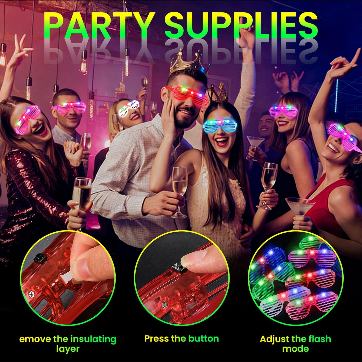 Thumbnail 2 de AstrivixDD 120 Pack LED Glasses — 6 Colors Light Up Glasses for Parties