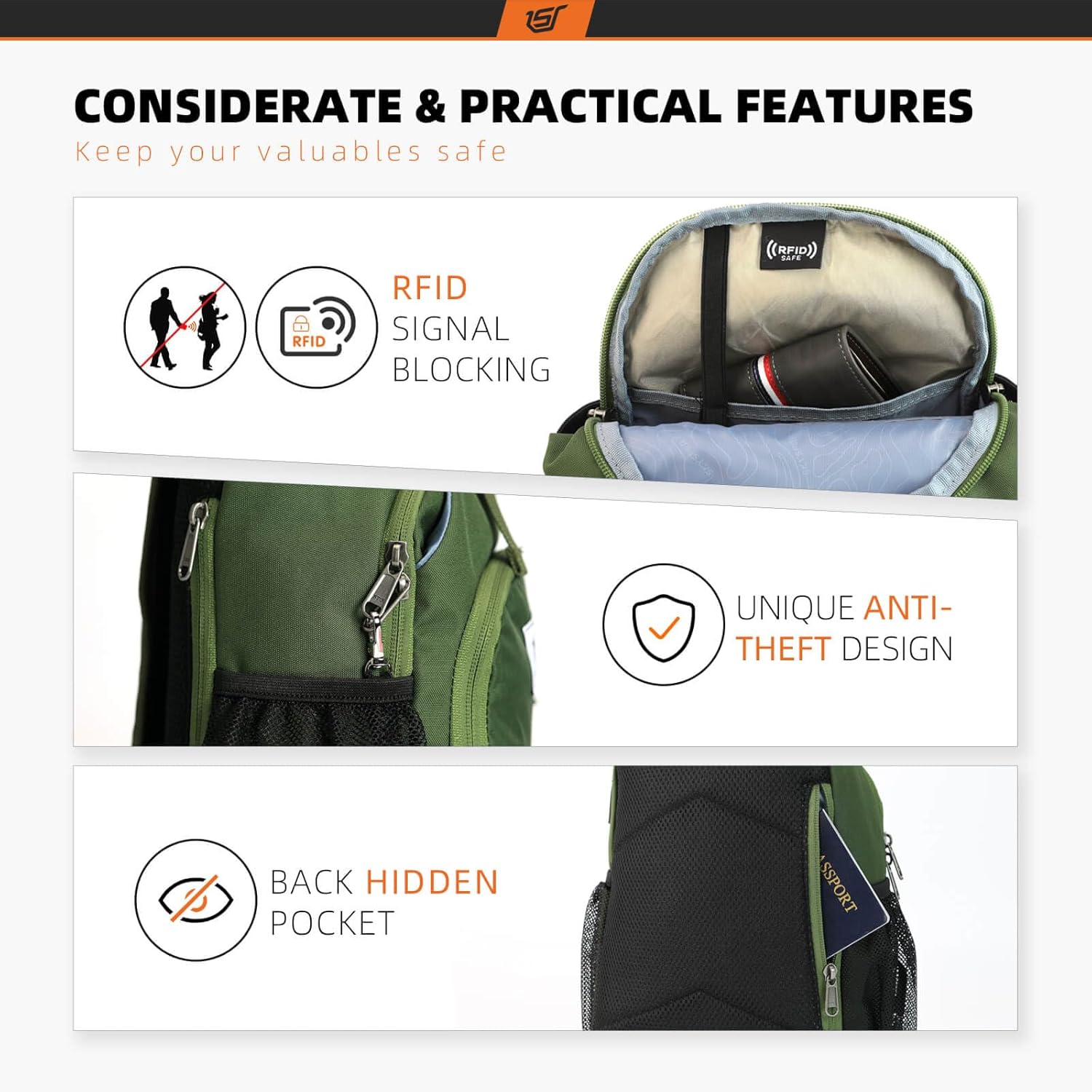 Thumbnail 2 de SKYSPER Sling Bag RFID Crossbody Sling Backpack