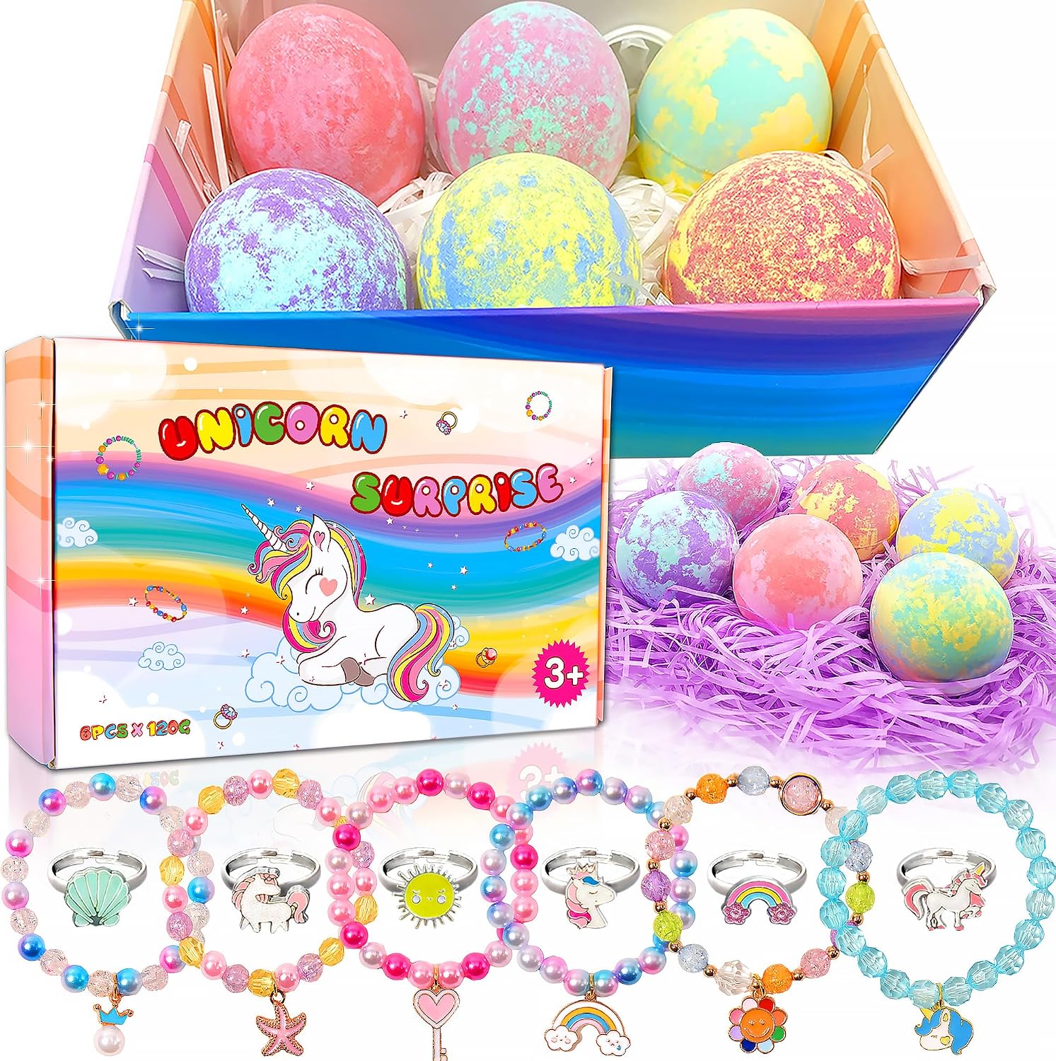 Detalle de Unicorn Bath Bombs with Surprise Inside