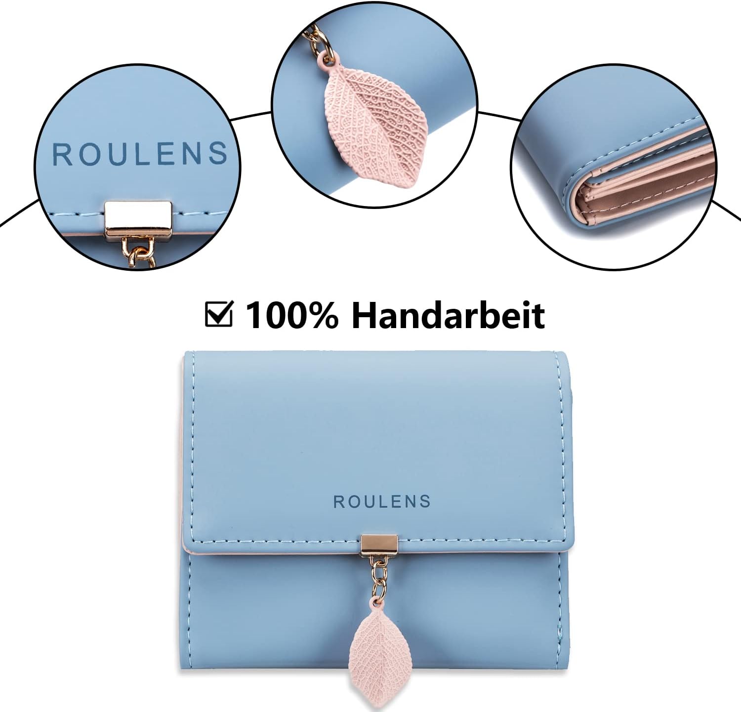 Thumbnail 3 de Roulens Damen Geldbeutel mit RFID Blockierung – Kleinformat, veganem PU-Leder, 6 Kartenschlitze