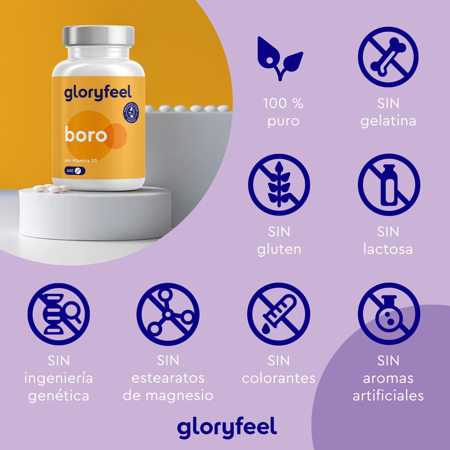 Detalle 2 de Boro 3,5mg 400 tabletas para huesos y dientes