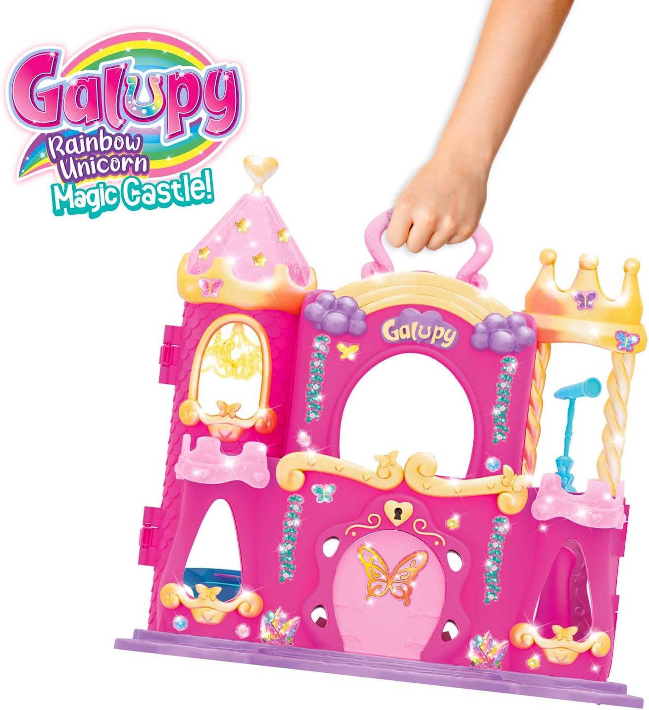 Thumbnail 5 de GALUPY Rainbow Unicorn Magique Castle – Kit de jeu avec serrure & clé magique et figurine licorne exclusive
