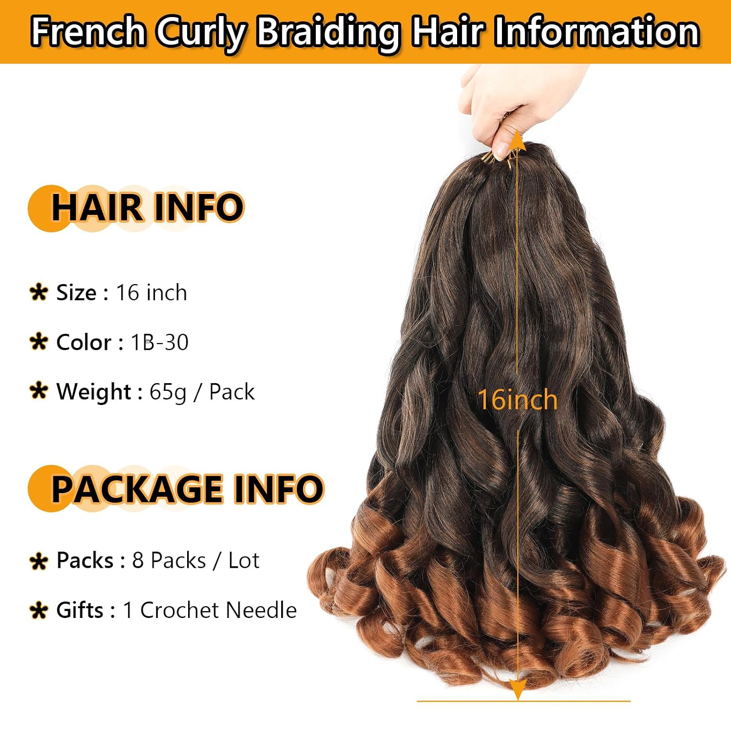 Thumbnail 5 de French Curl Flechthaar 40,6 cm 1B/30