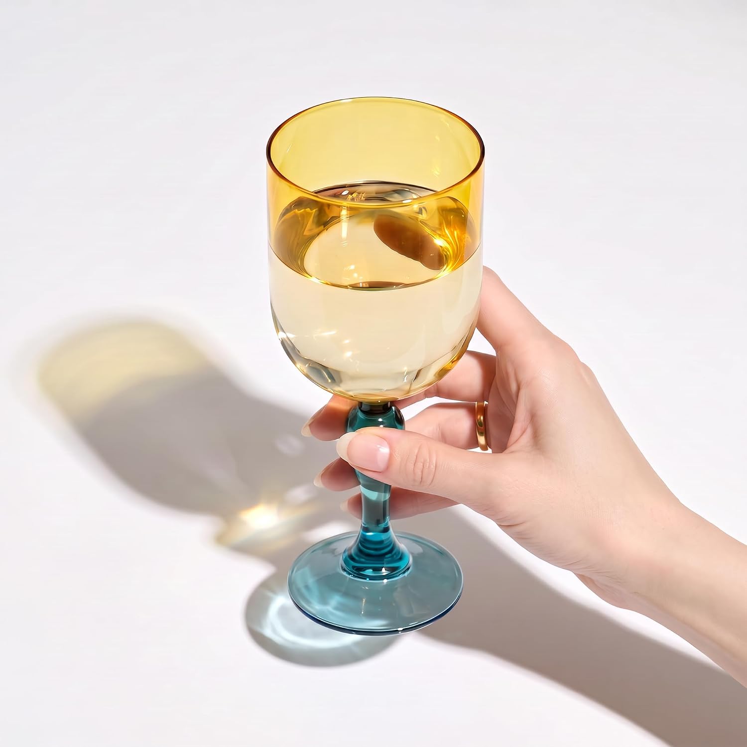 Detalle de KROSNO FKP1711000001010 Bubble – kieliszki 2 × 300 ml, pomarańczowo-żółte