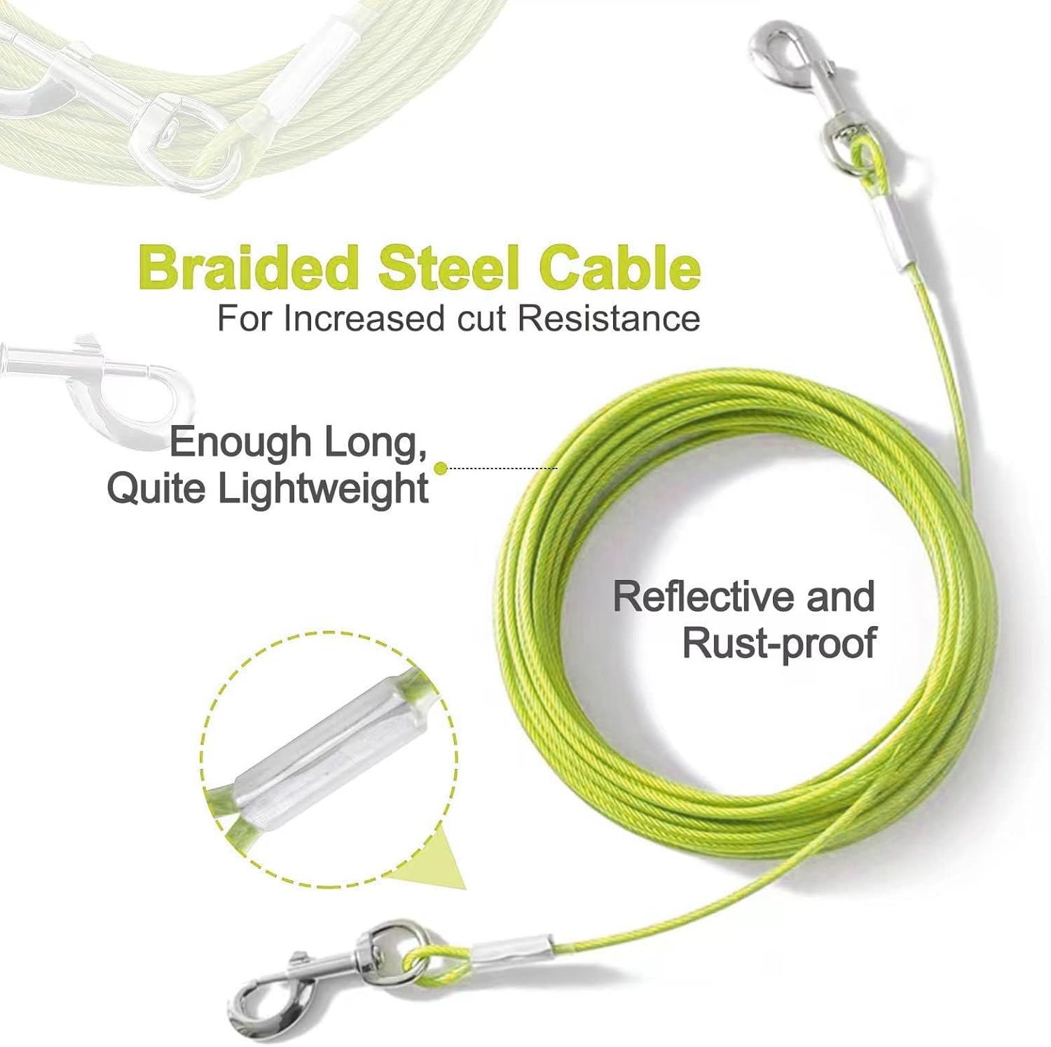 Detalle de Mi Metty Dog Tie Out Cable 15m