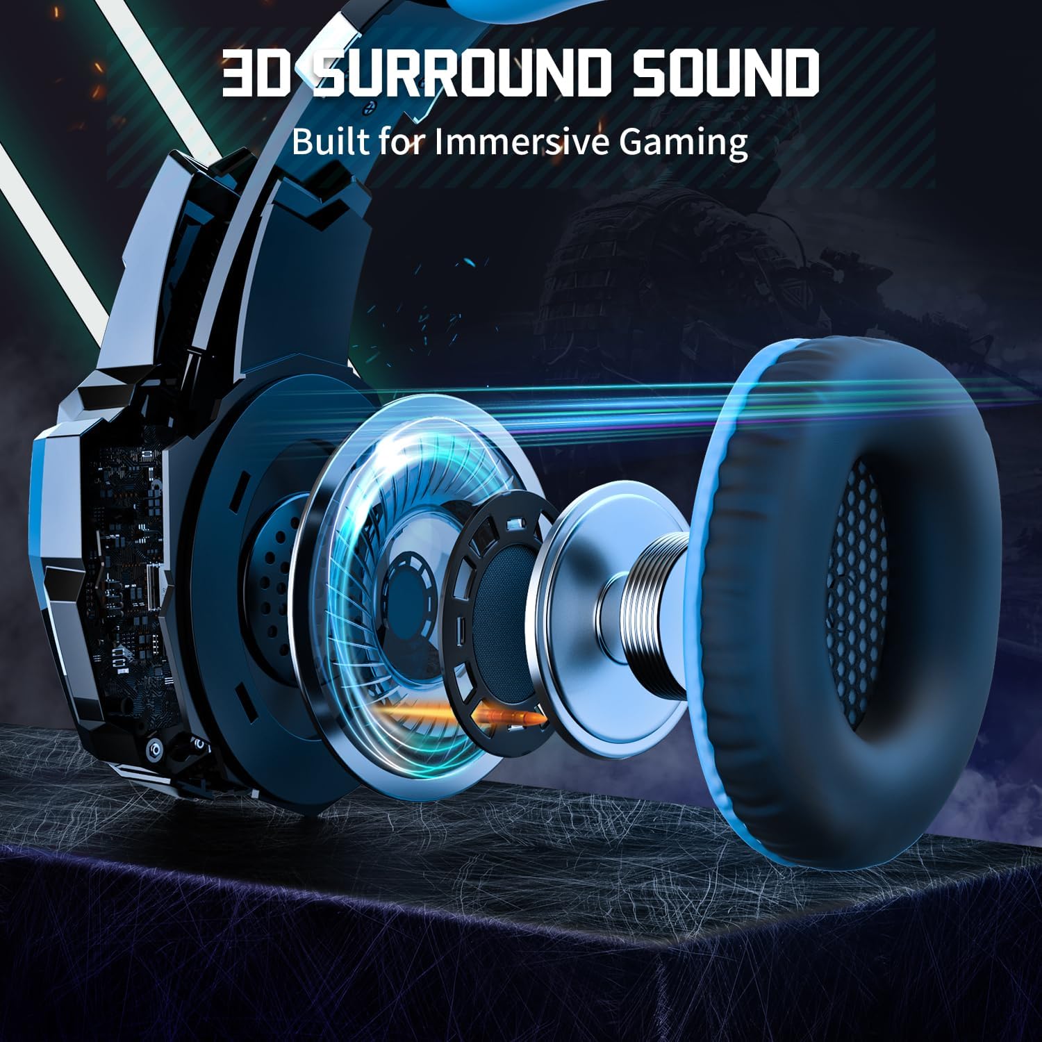 Detalle 2 de Ozeino Gaming Headset 3D Surround sound