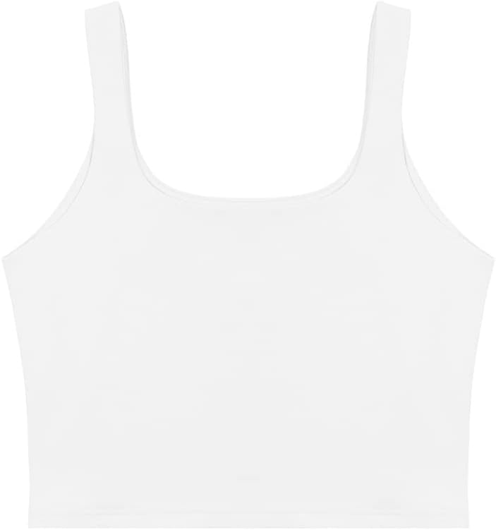 Thumbnail 4 de REORIA Women’s Sexy Square Neck Double Lined Seamless Sleeveless Cropped Tank Top