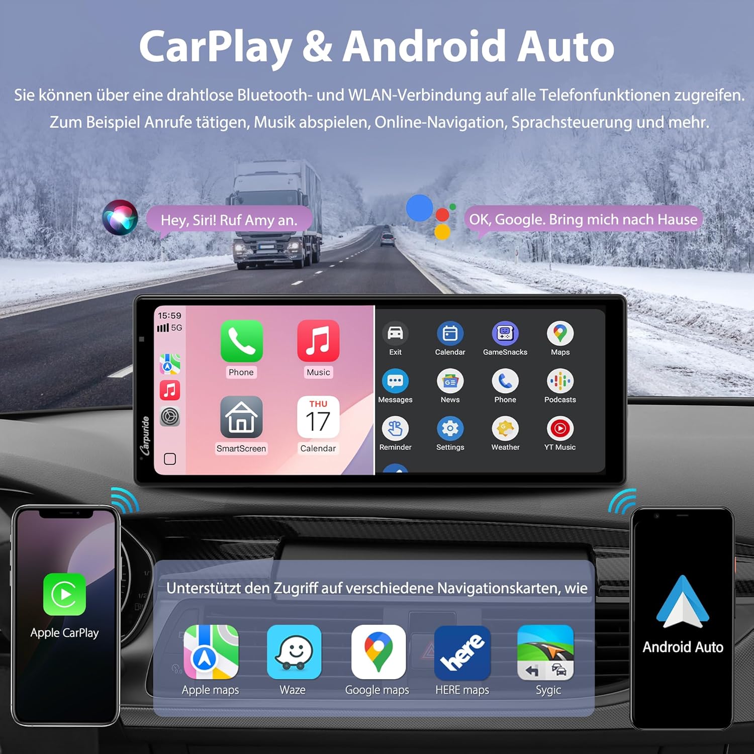 Thumbnail 5 de CARPURIDE 10,26 Zoll CarPlay, Dashcam
