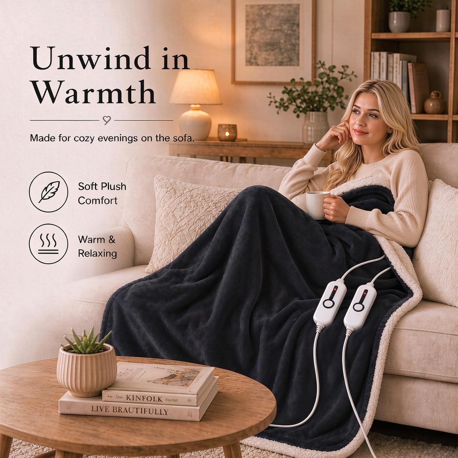 Detalle 2 de RALYSUN Electric Heated Blanket 90"x100"