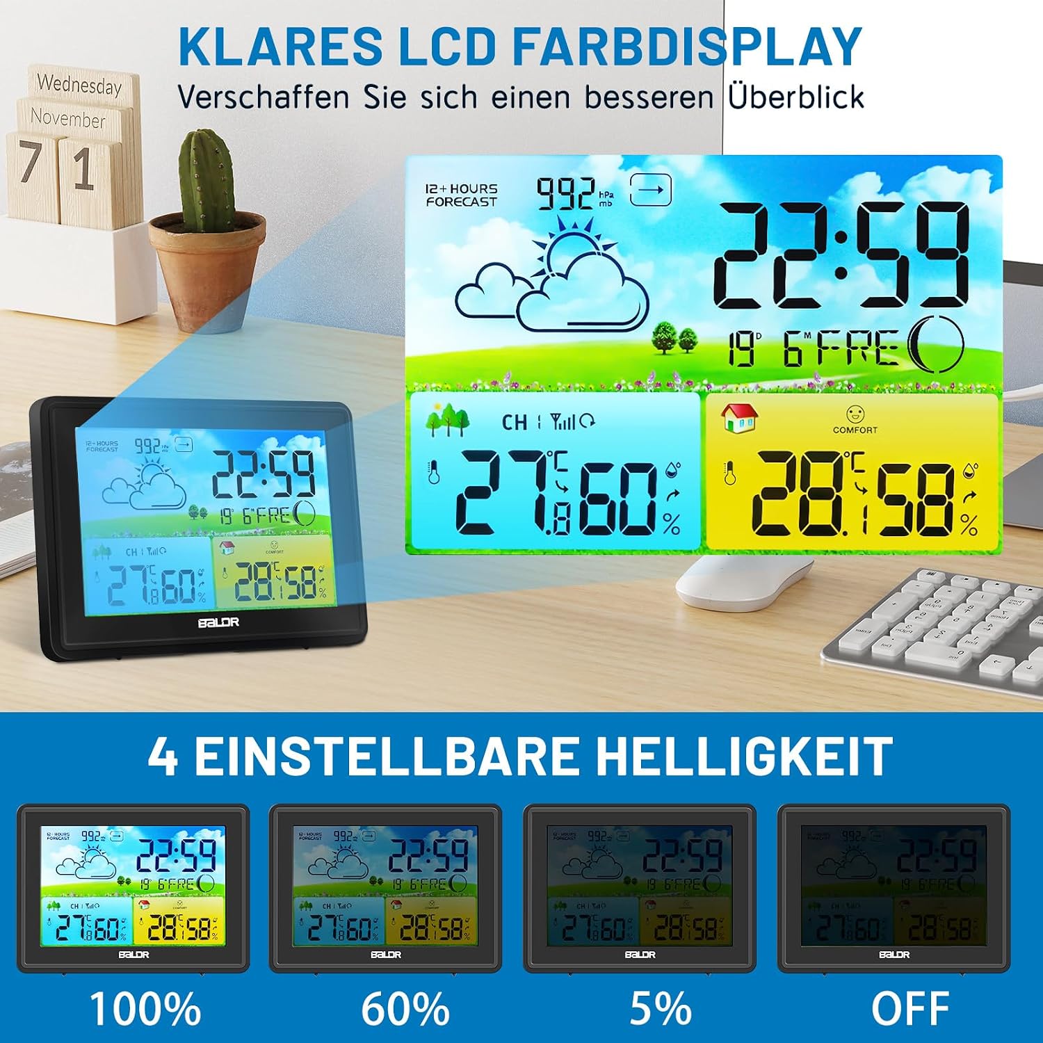 Thumbnail 4 de Wetterstation Funk mit Außensensor 100 m