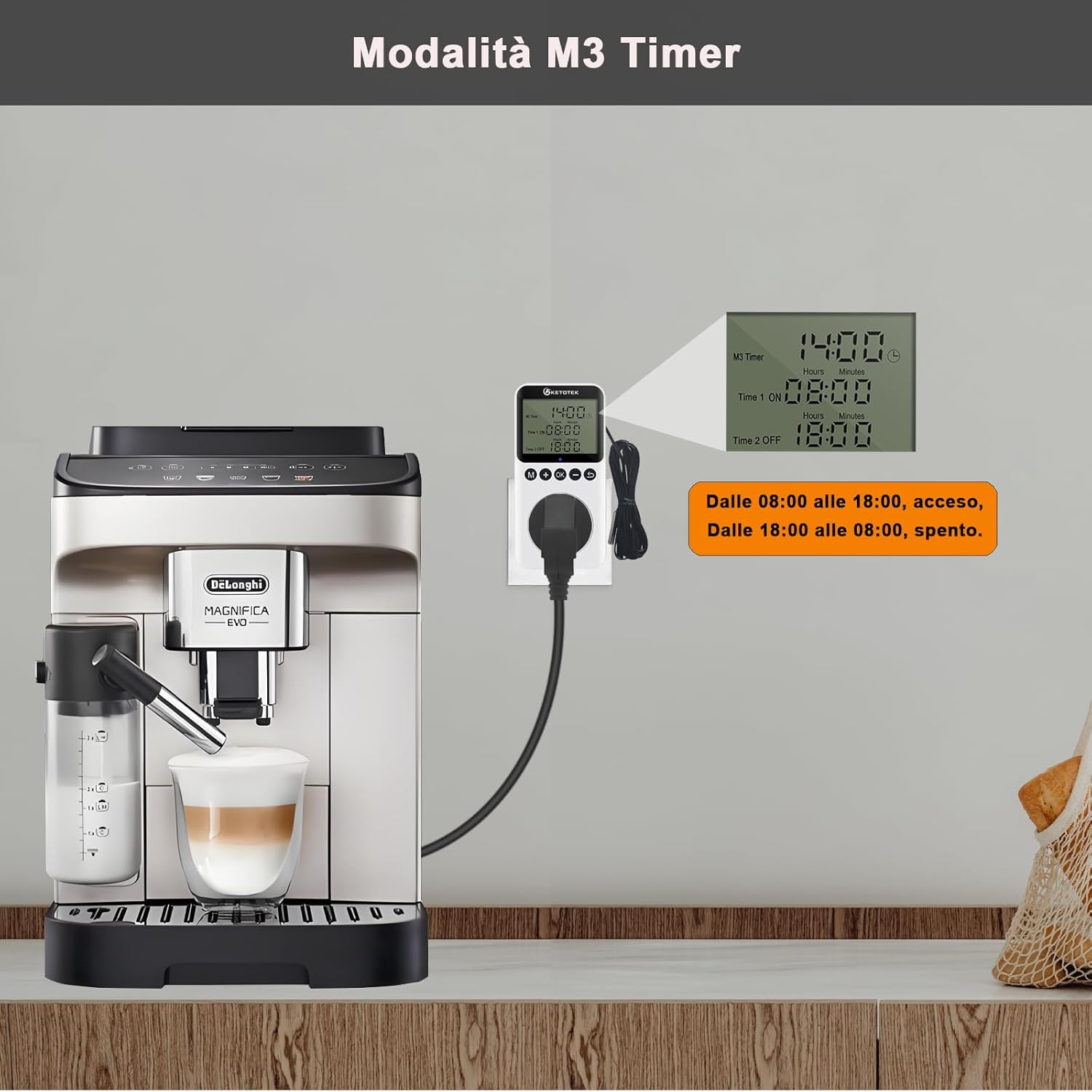 Thumbnail 5 de KETOTEK KT3200PRO presa termostato digitale con timer giorno/notte e sonda NTC 220V