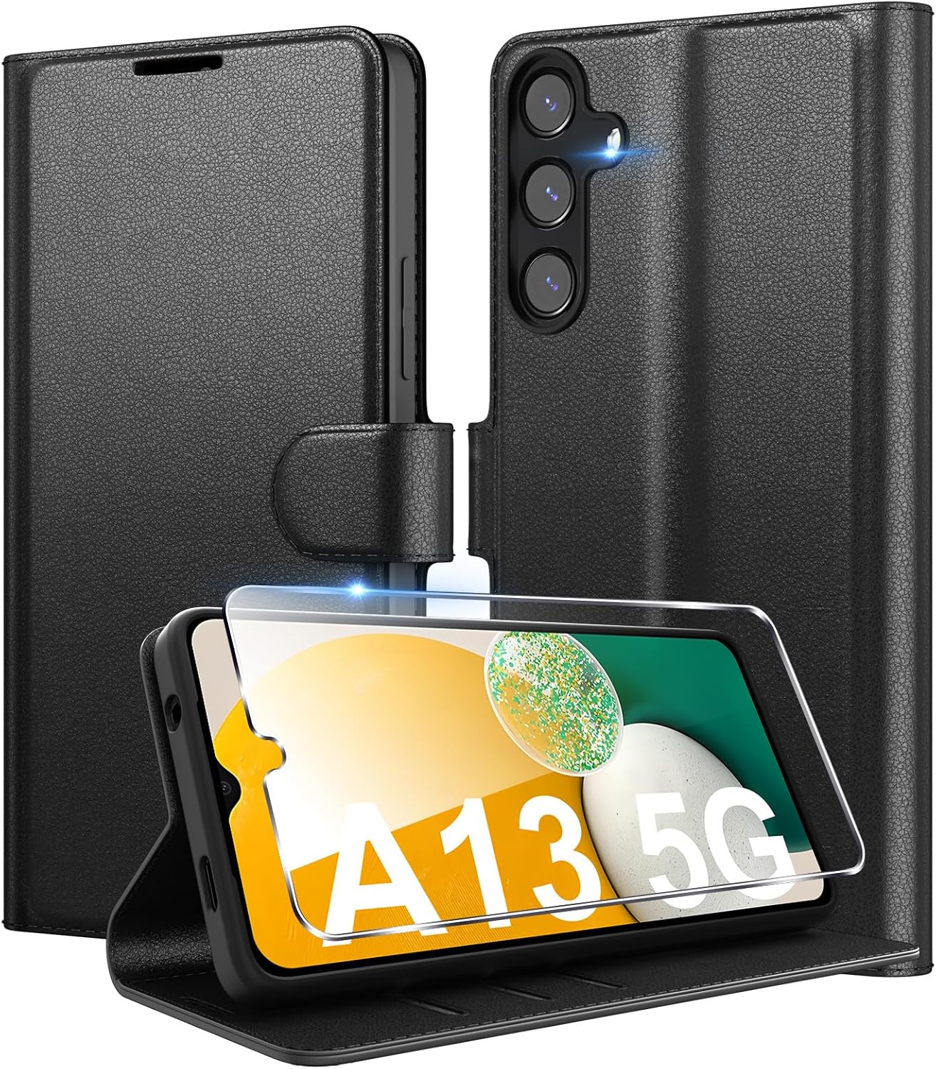 Detalle de Eirltiy Custodia Portafoglio in Pelle PU Premium per Samsung Galaxy A13 5G – Protezione 360° con Vetro Temperato