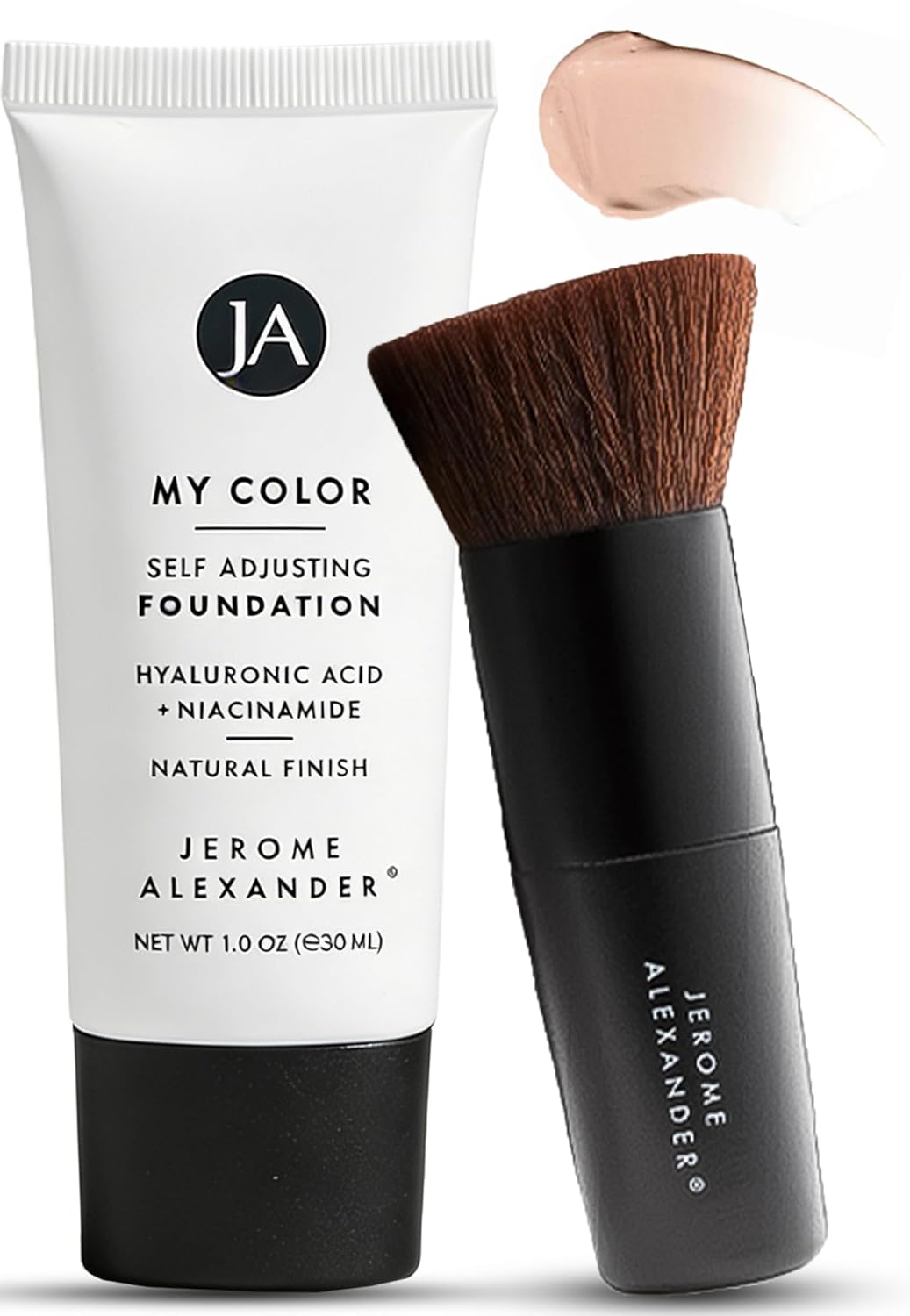 Detalle de Jerome Alexander My Color Self-Adjusting Foundation — Hydrating, Lightweight, with Kabuki Brush (Light)