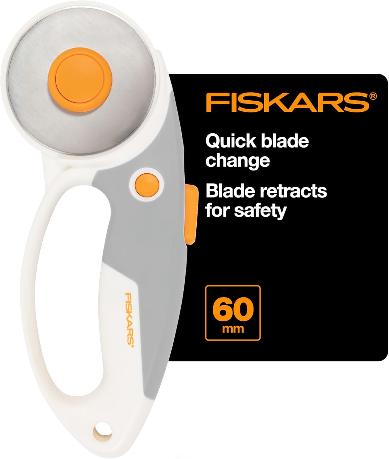 Detalle de Fiskars 1065932 nóż krążkowy 60 mm z powłoką tytanową, biały