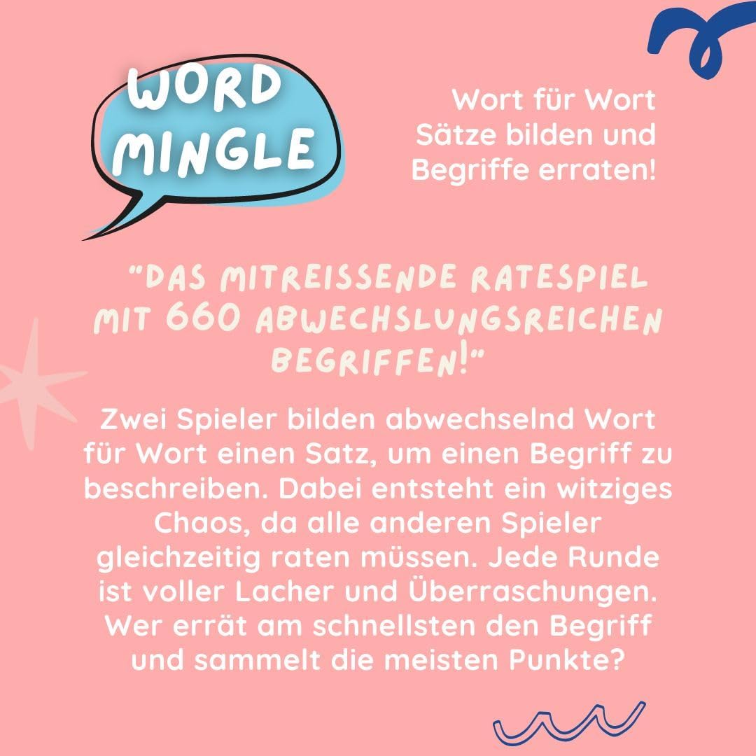 Detalle de WORD MINGLE – Wort für Wort im Teamwork: Das spaßige Kartenwortspiel für Freunde und Familie