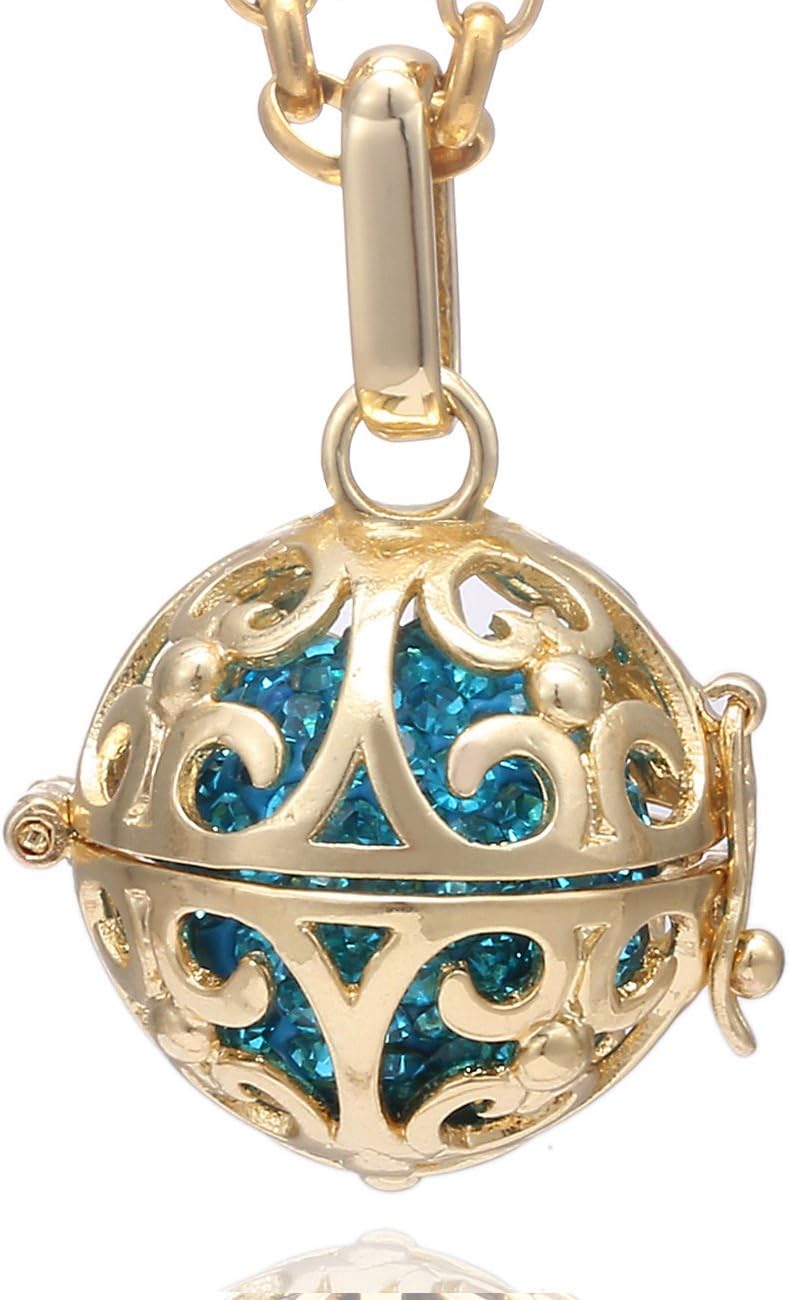 Detalle de Morella Collana Donna in Acciaio Inox Oro 70 cm con Ciondolo a Sfera e Zirconi Ø 16 mm