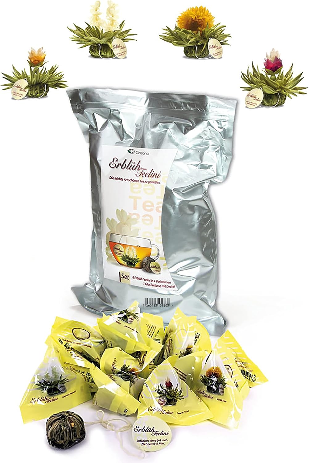 Detalle de Creano Teelini Flores de Té Blancas en 36 Bolas 🍵