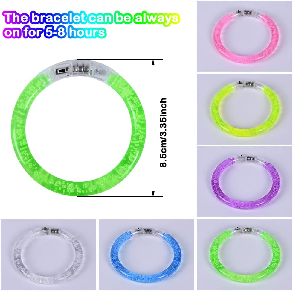 Thumbnail 2 de AUAUY LED-armbanden, 16 stuks in zes kleuren met knipperlicht