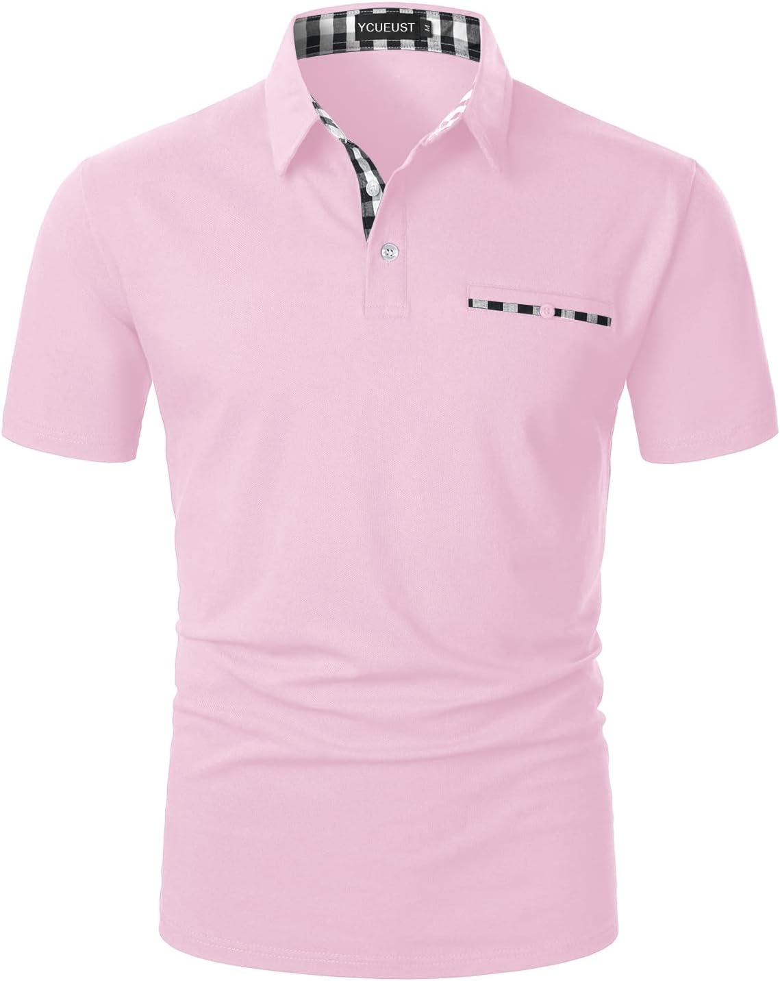 Detalle de YCUEUST Homme Polo en coton lattice manches courtes – polo casual basic pour tennis, golf et été