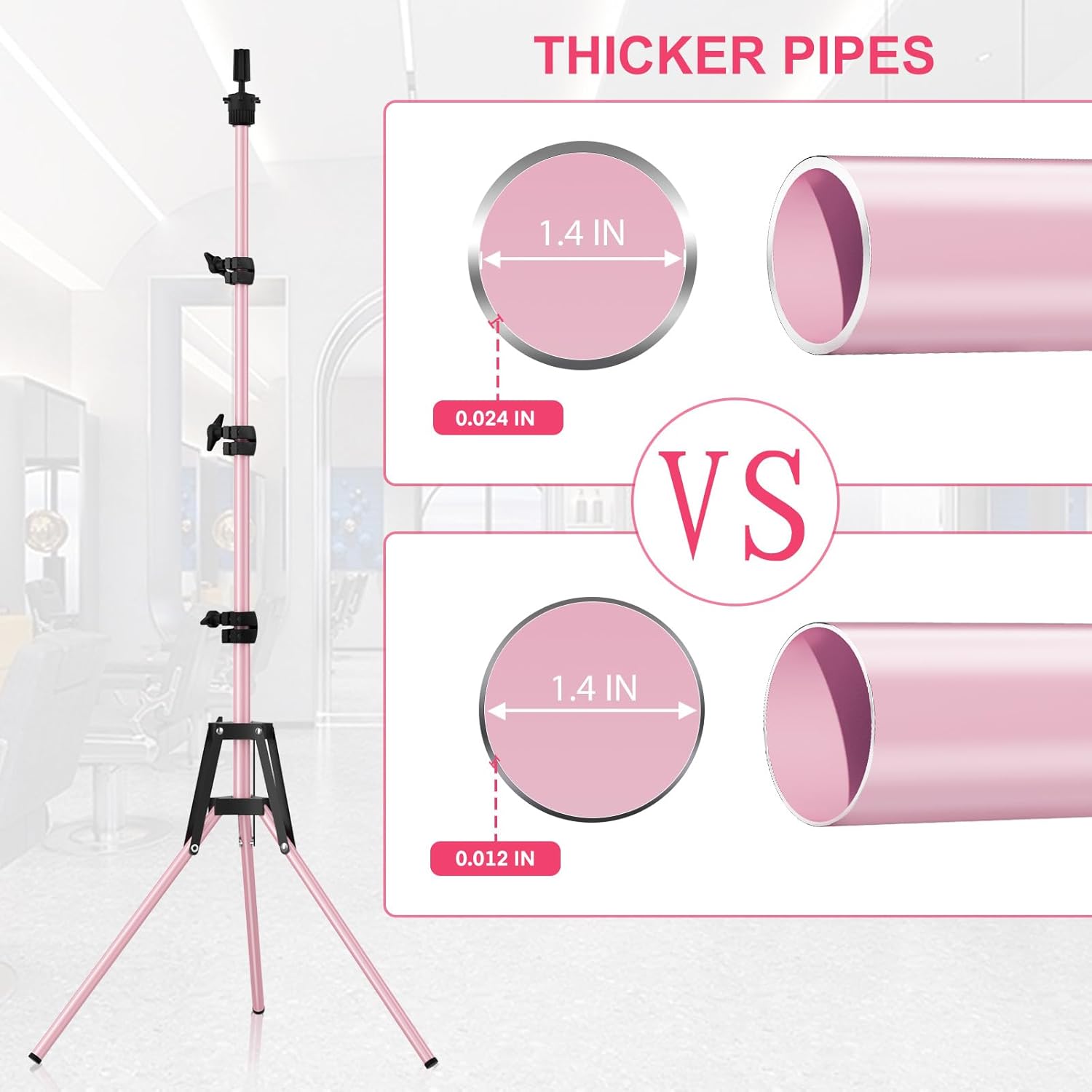 Thumbnail 1 de Pet Baby Mannequin Head Stand Adjustable, Pink 🎓