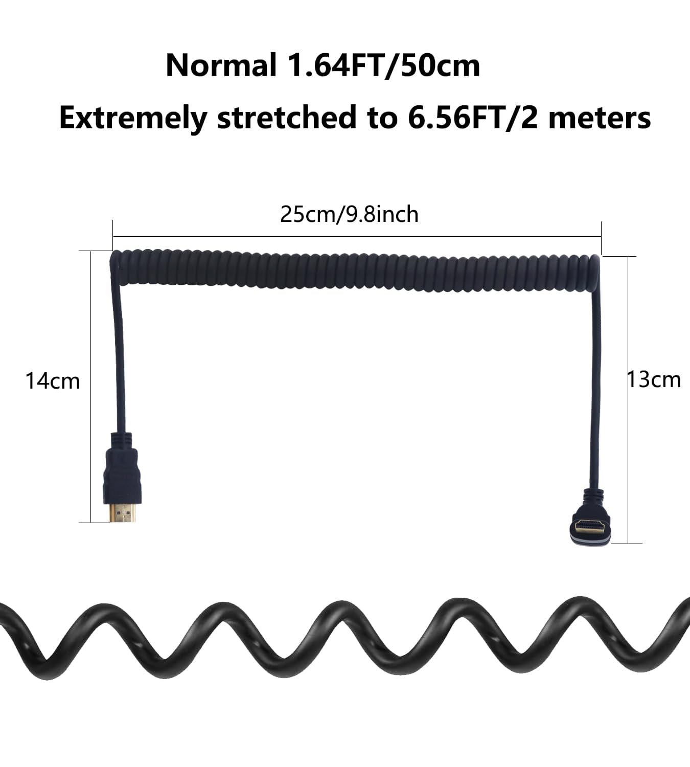 Thumbnail 5 de LANMINGLEL Right Angle HDMI Coiled Cable 4K 60Hz