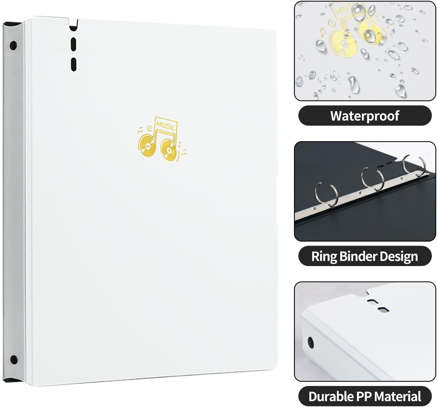Thumbnail 2 de DONGLI A4 Sheet Music Folder: 4‑Ring Binder with 20 Pockets for 40 Pages
