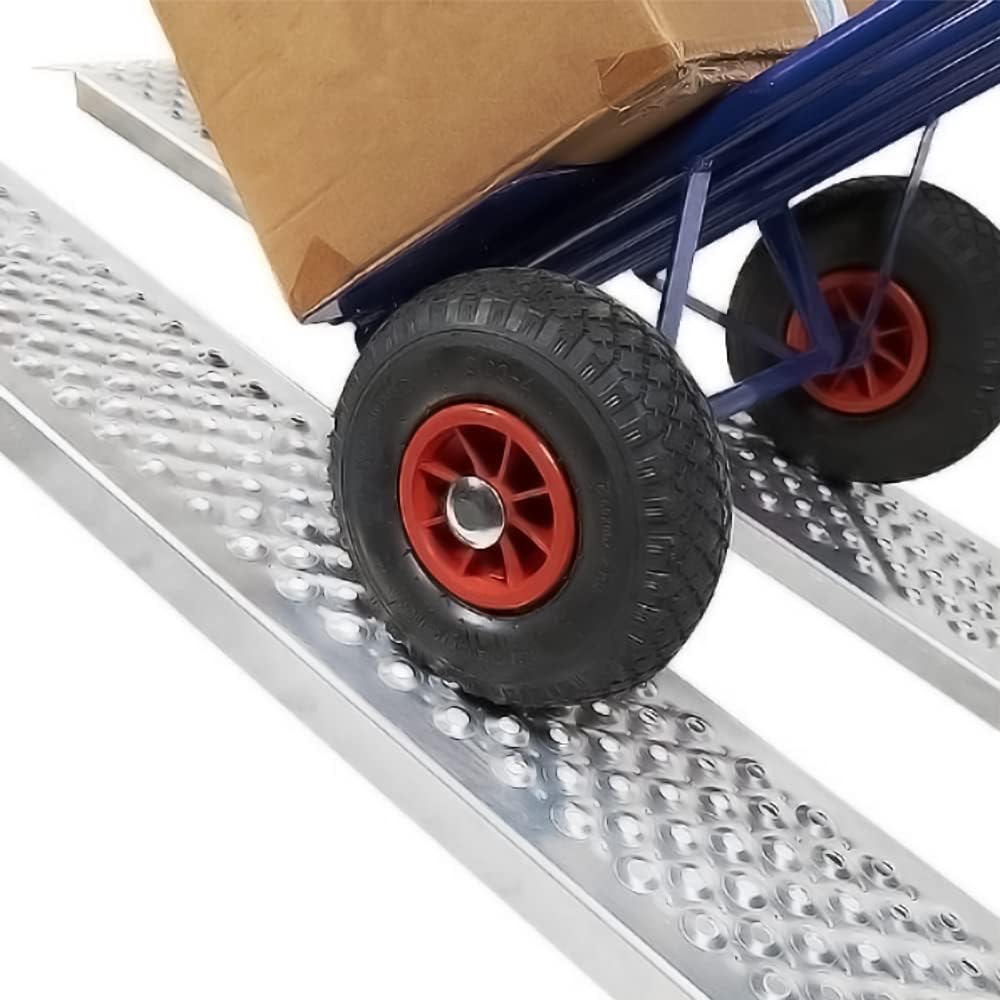 Thumbnail 6 de UISEBRT Lot de 2 rampes d'accès jusqu'à 400 kg en acier galvanisé, 135 cm, antidérapantes