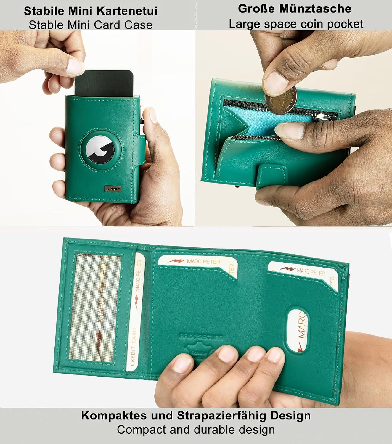 Thumbnail 2 de Marc Peter Chicago Leder Slim Wallet 9,6×6,7×2 cm