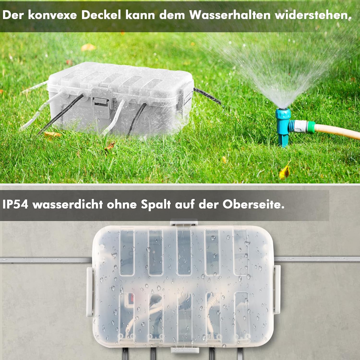 Thumbnail 5 de RESTMO Große wasserdichte Kabelbox für den Außenbereich – IP54, 32 × 22 × 13 cm, transparentes Grau