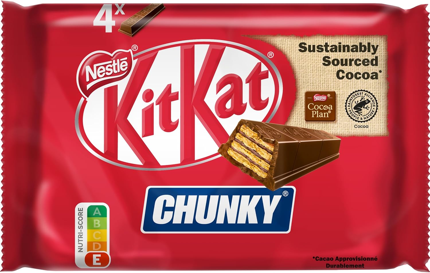 Thumbnail 2 de KitKat Chunky – Barre Chocolat au Lait, 4 barres de 40 g (Lot de 3)