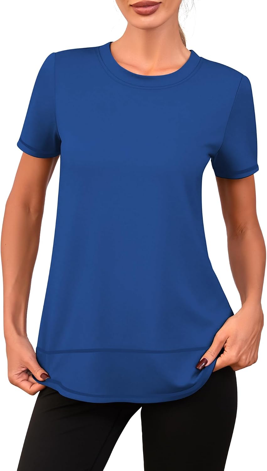 Detalle de Memouniva Maglietta Sportiva Donna Slim Fit: T-shirt da palestra a maniche corte, performance e stile