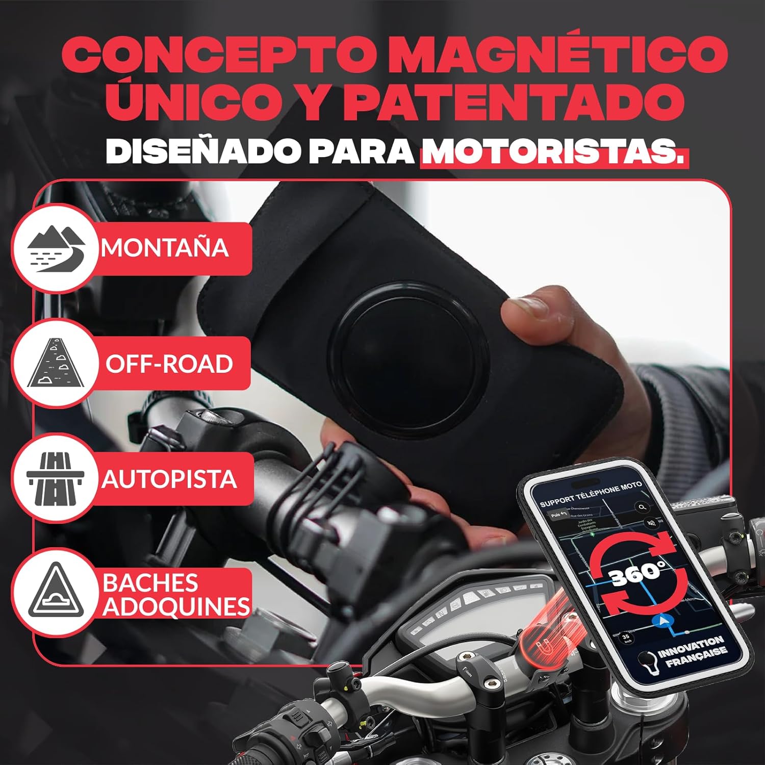Thumbnail 1 de Shapeheart Soporte móvil magnético para moto