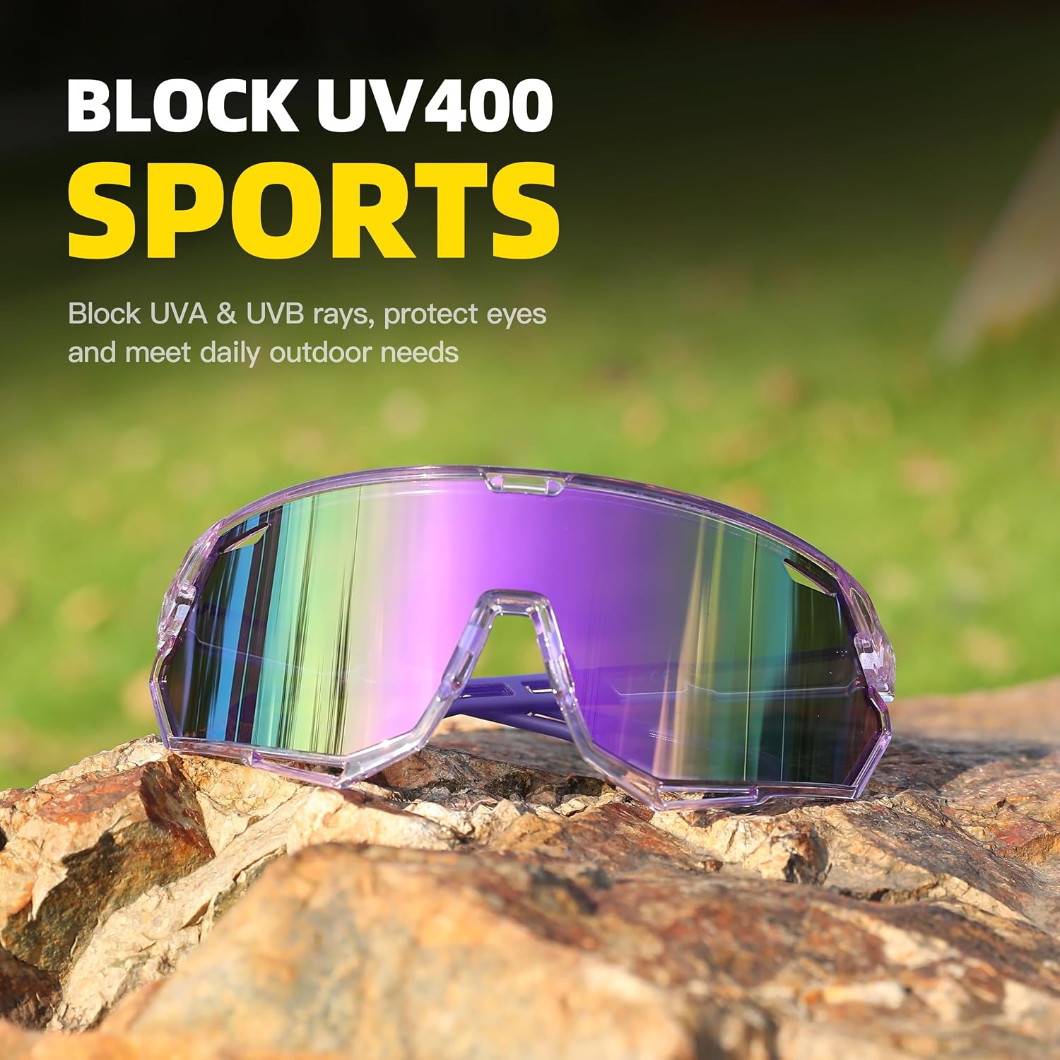 Detalle 2 de SINSPORT Occhiali sportivi da uomo/donna: UV400, leggerezza e comfort per ciclismo, corsa, golf e oltre
